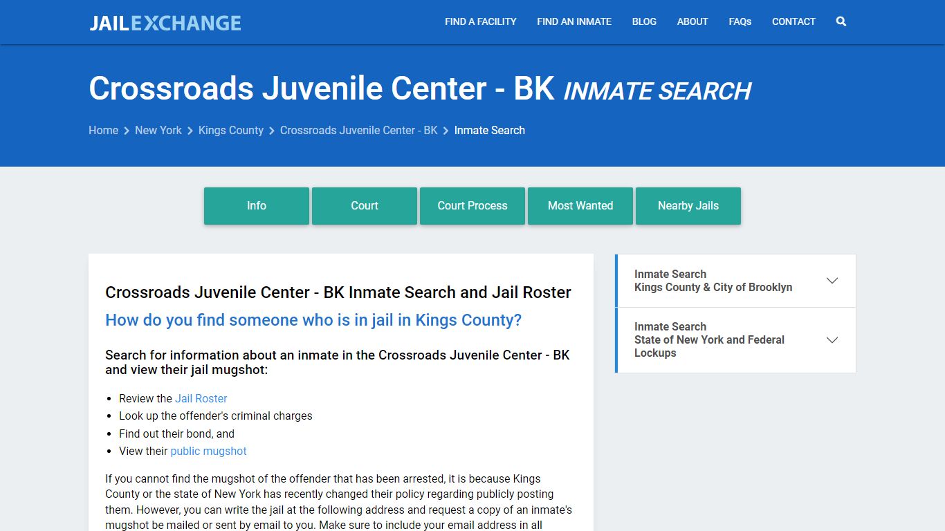 Crossroads Juvenile Center - BK Inmate Search - Jail Exchange